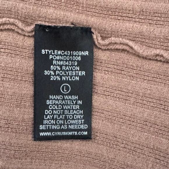 Devotion by Cyrun Open Front Large Brown Rayon Polyester Nylon Sweater - Picture 6 of 9